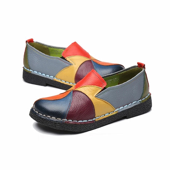 Multicolored Leder Loafers für Frauen