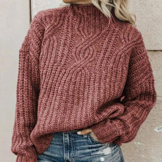 Unifarbener Pullover für Frauen