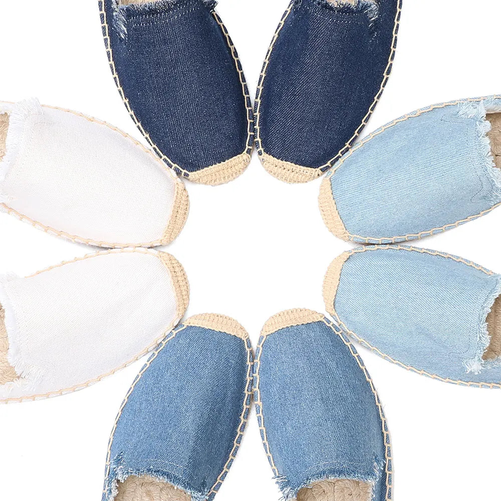 Espadrilles aus Denim-Baumwoll-Gewebe