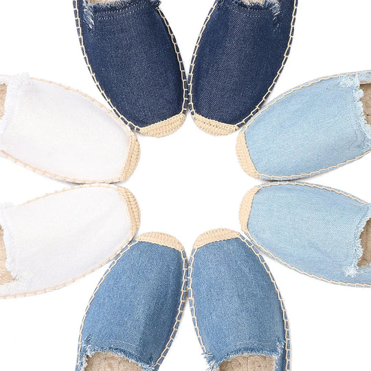 Espadrilles aus Denim-Baumwoll-Gewebe