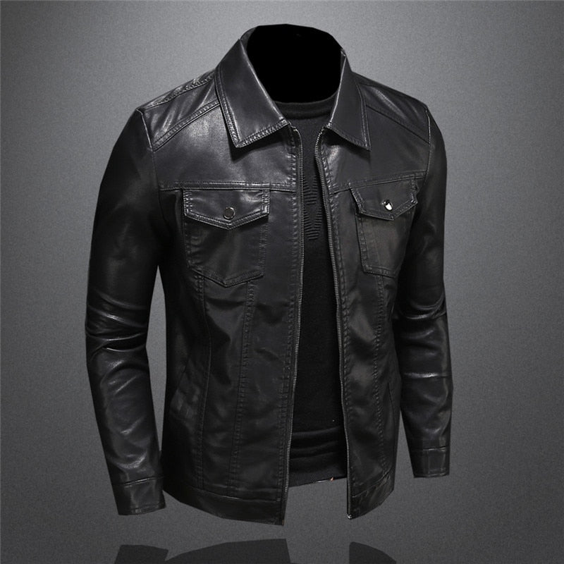 High-quality leather jacket for men