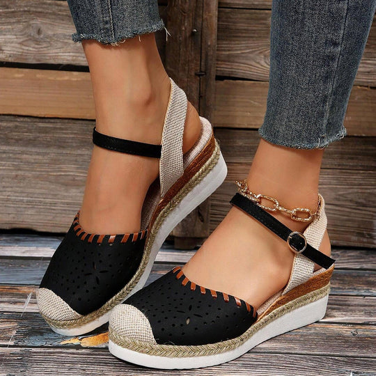 Mesh Patch Knöchelriemen Espadrilles