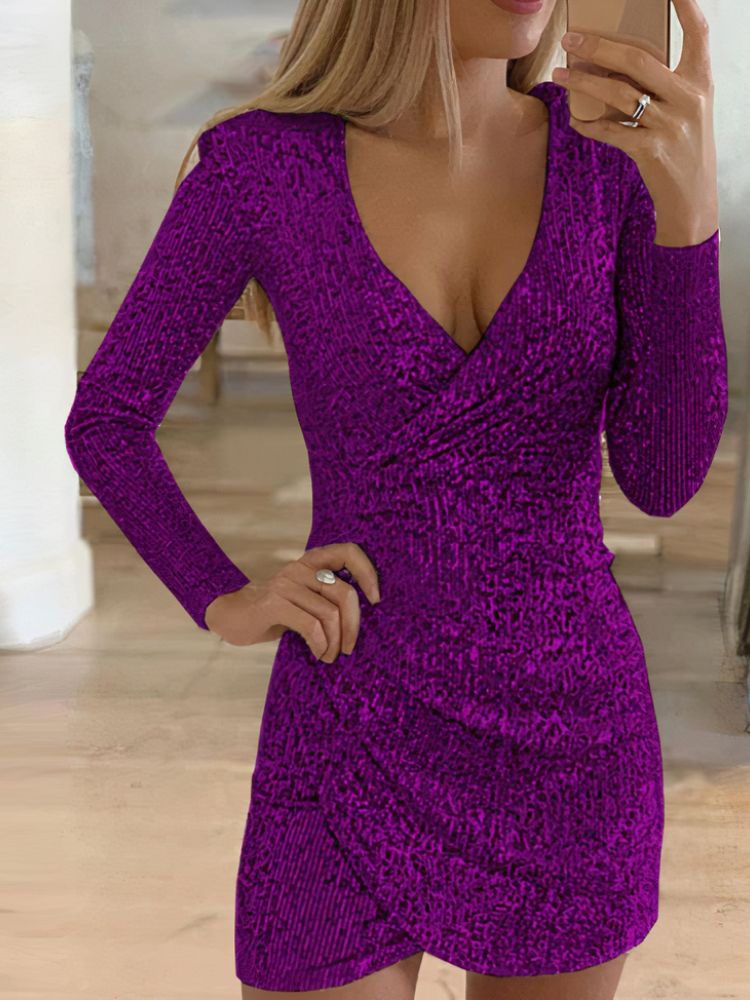 long-sleeved cocktail dress