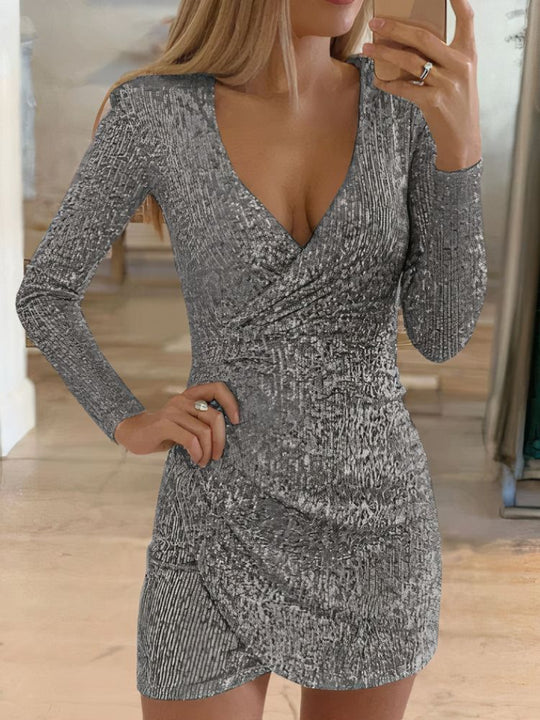 long-sleeved cocktail dress