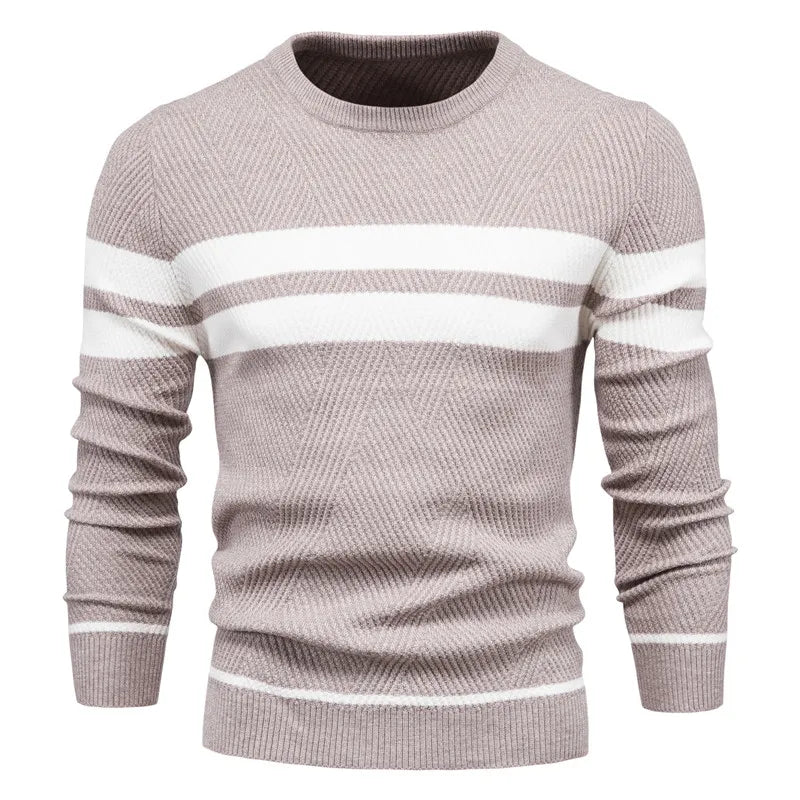 Striped sweater for men in winter