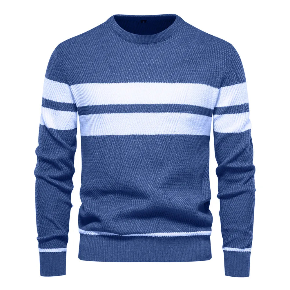 Striped sweater for men in winter