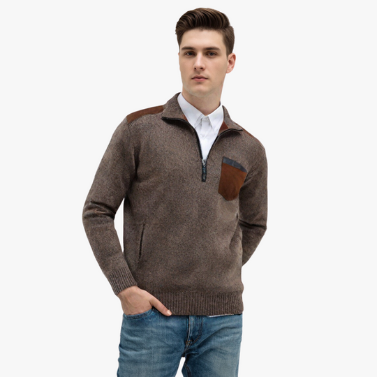 Lightweight Long Gradient Color Block Sweater for Men