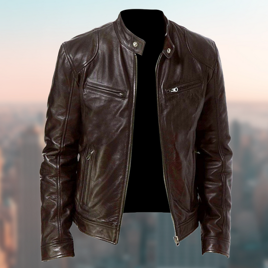 retro leather jacket for men