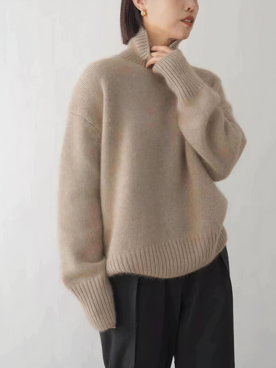 Women's knitted turtleneck sweater