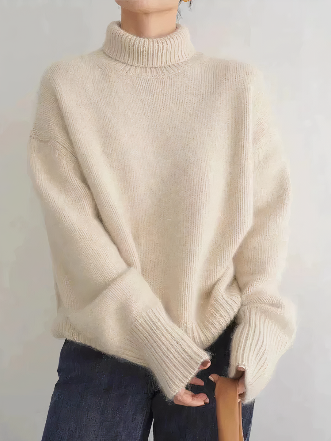 Women's knitted turtleneck sweater