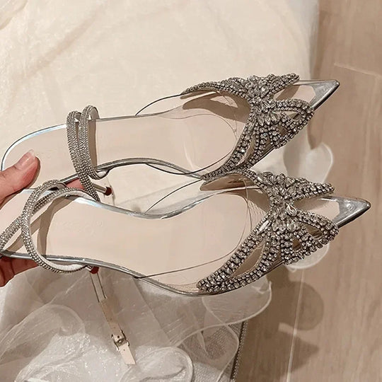 Crystal Embellished Heels for Women