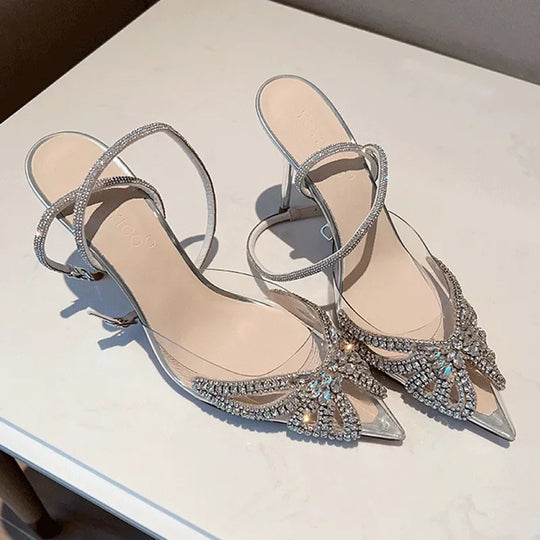 Crystal Embellished Heels for Women