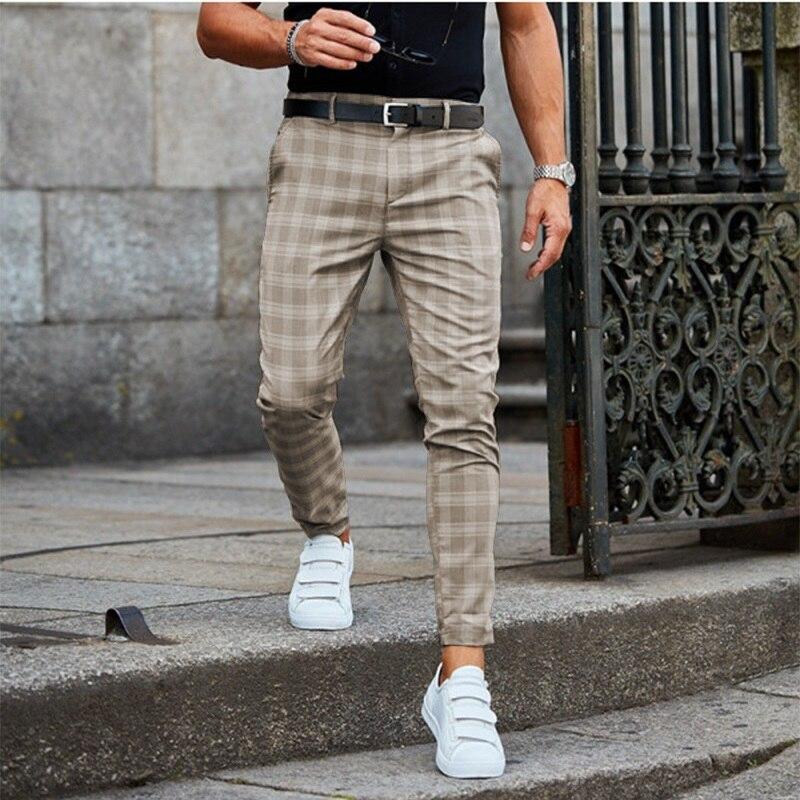 Checkered casual pants for men