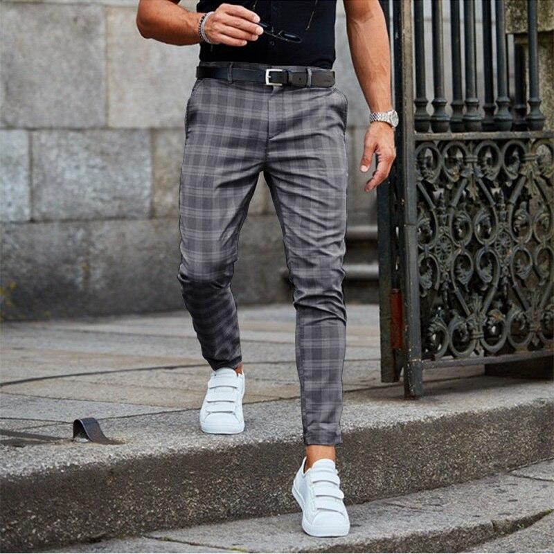 Checkered casual pants for men