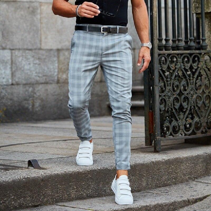 Checkered casual pants for men