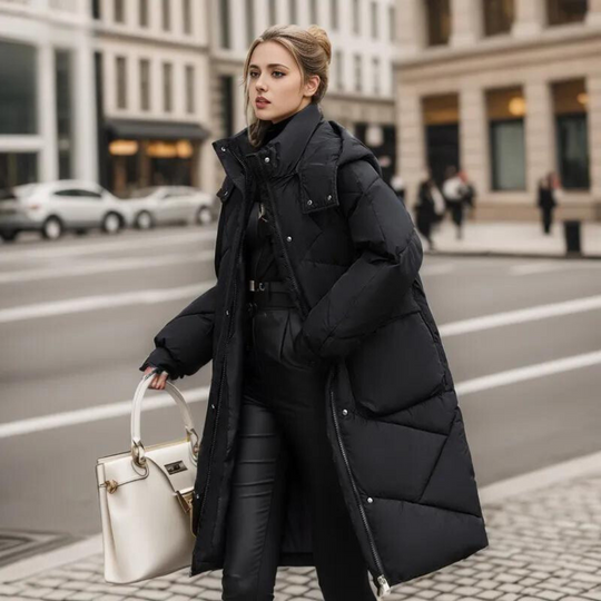 Solid winter coat for women