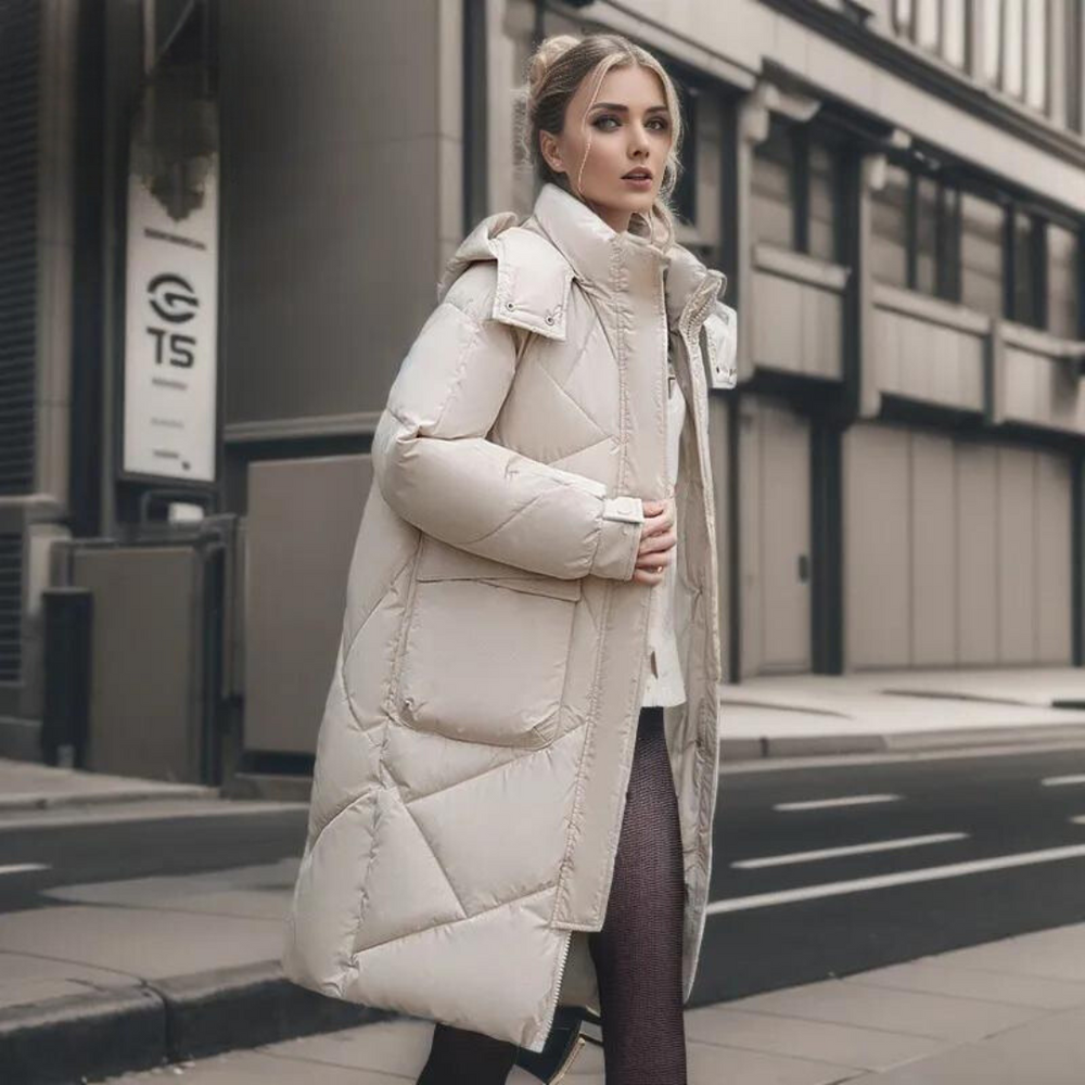 Solid winter coat for women