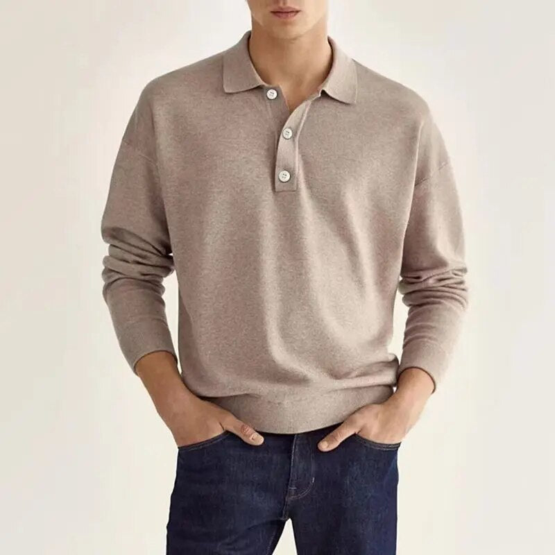 Long-sleeved polo in regular fit