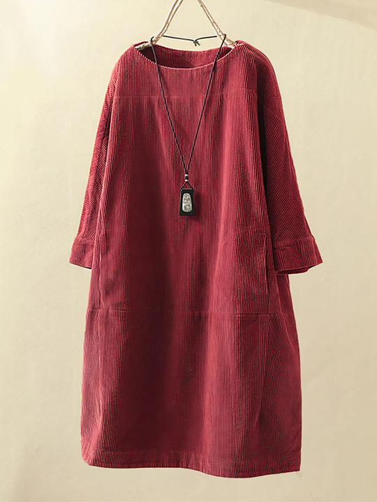 corduroy midi dress for women