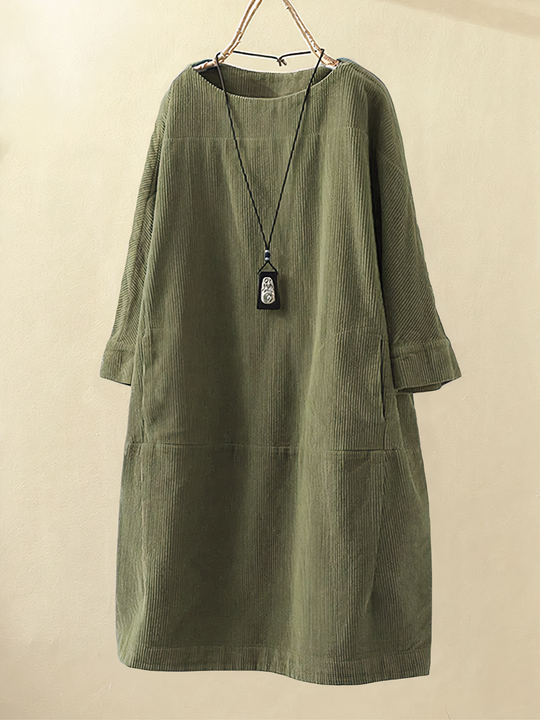 corduroy midi dress for women