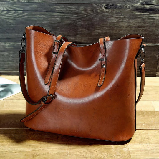 Classic women's leather shoulder bag