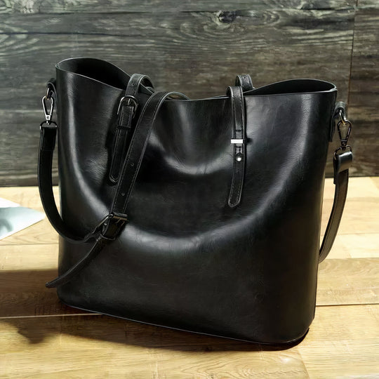 Classic women's leather shoulder bag