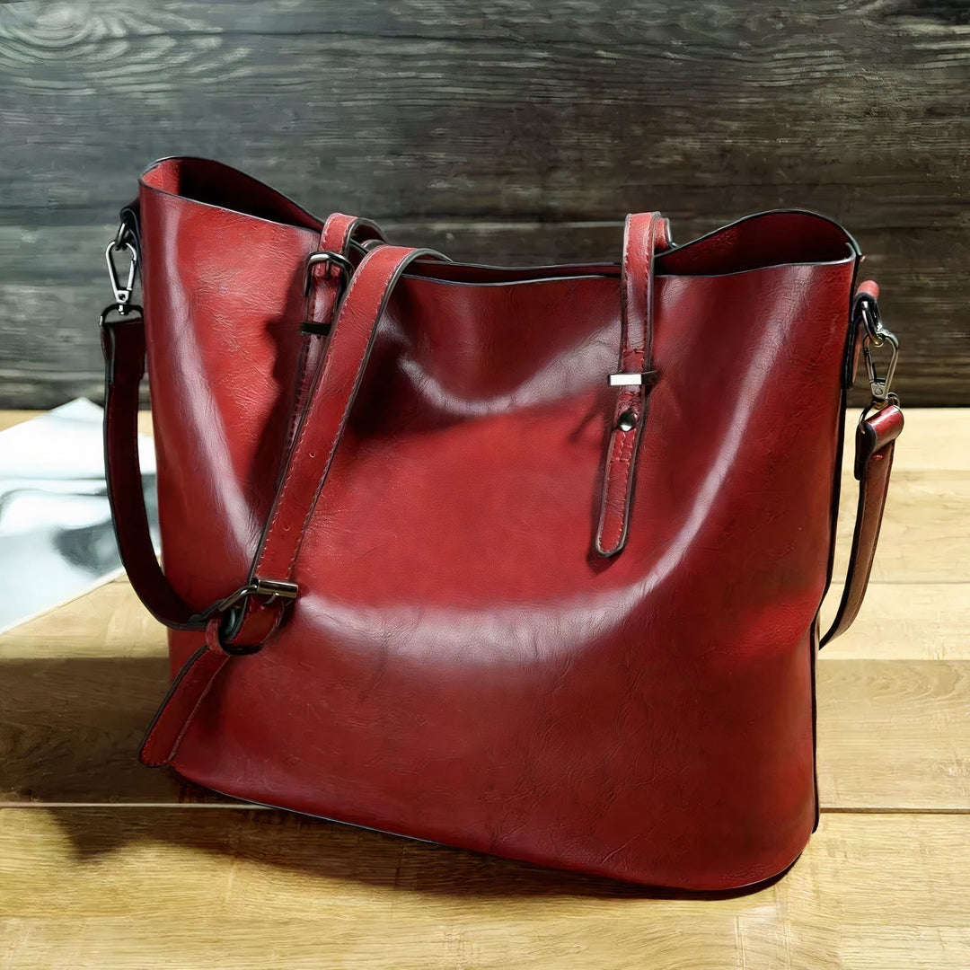 Classic women's leather shoulder bag