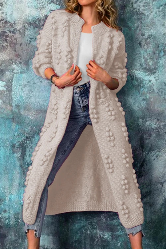 Long Cardigans with Pocket for Women in Cable Knit