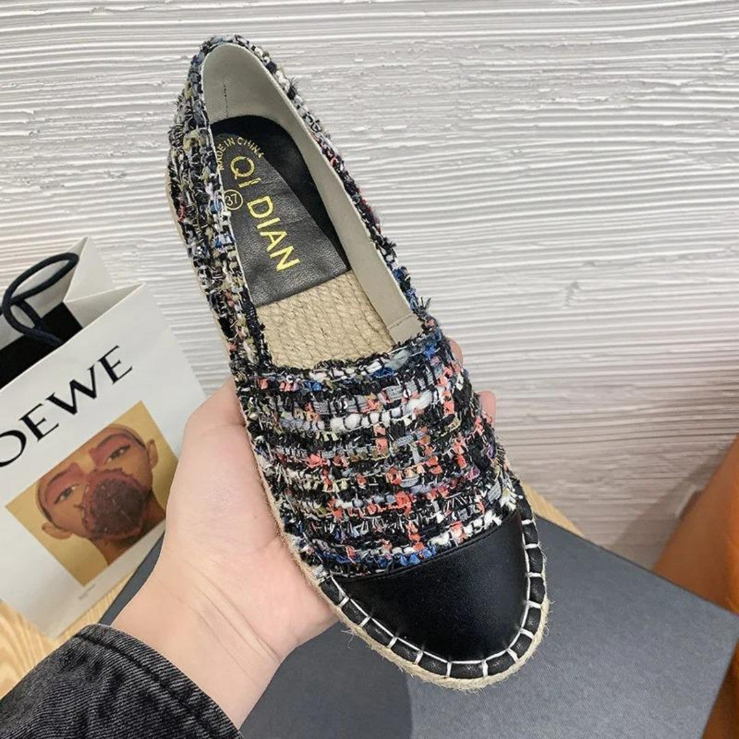 Flache Espadrilles aus Segeltuch für Frauen