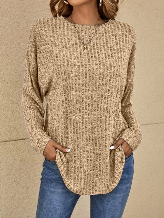 Warm structured sweater for women