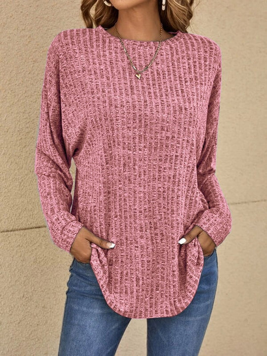 Warm structured sweater for women