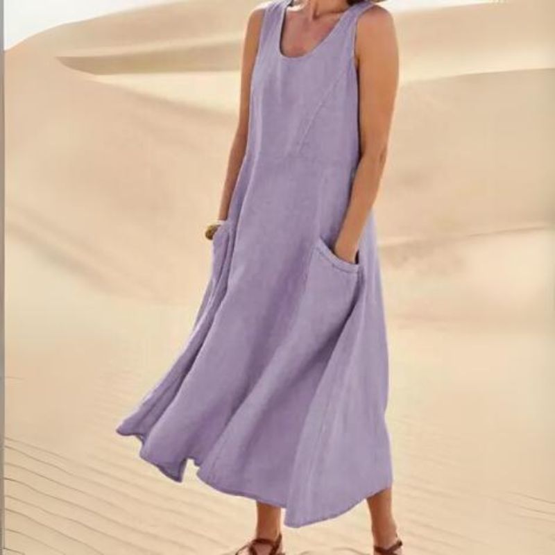 cotton-linen maxi dress