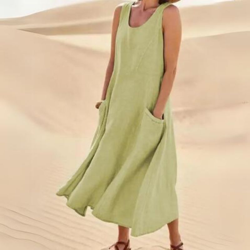 cotton-linen maxi dress