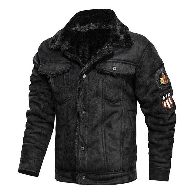 faux leather bomber jacket for men