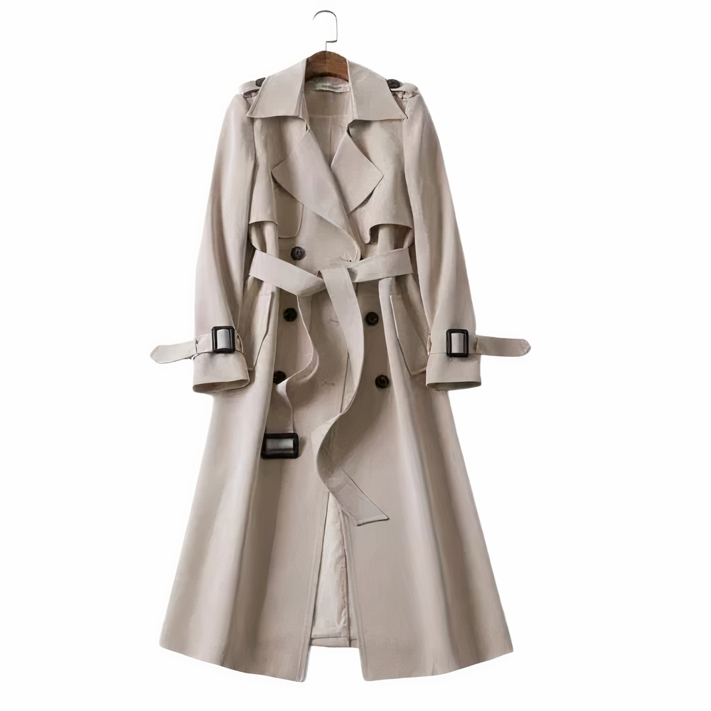 Elegant double-breasted women's button coat