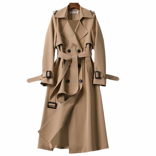 Elegant double-breasted women's button coat