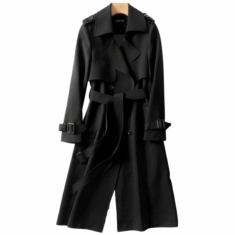 Elegant double-breasted women's button coat