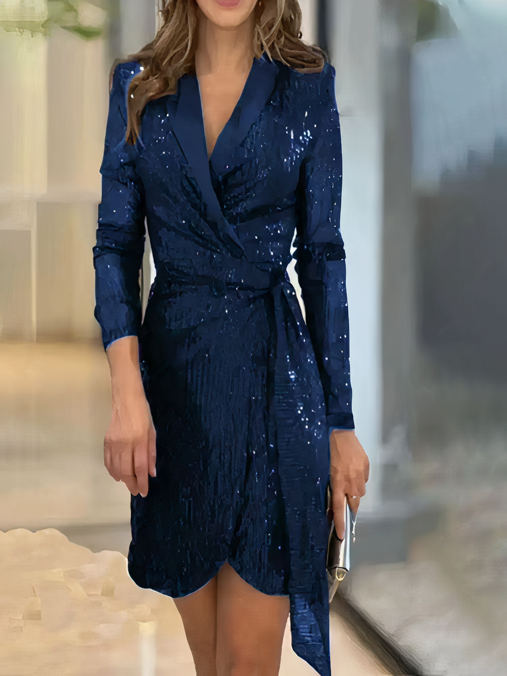 Women's Long Sleeve Sequin Dress