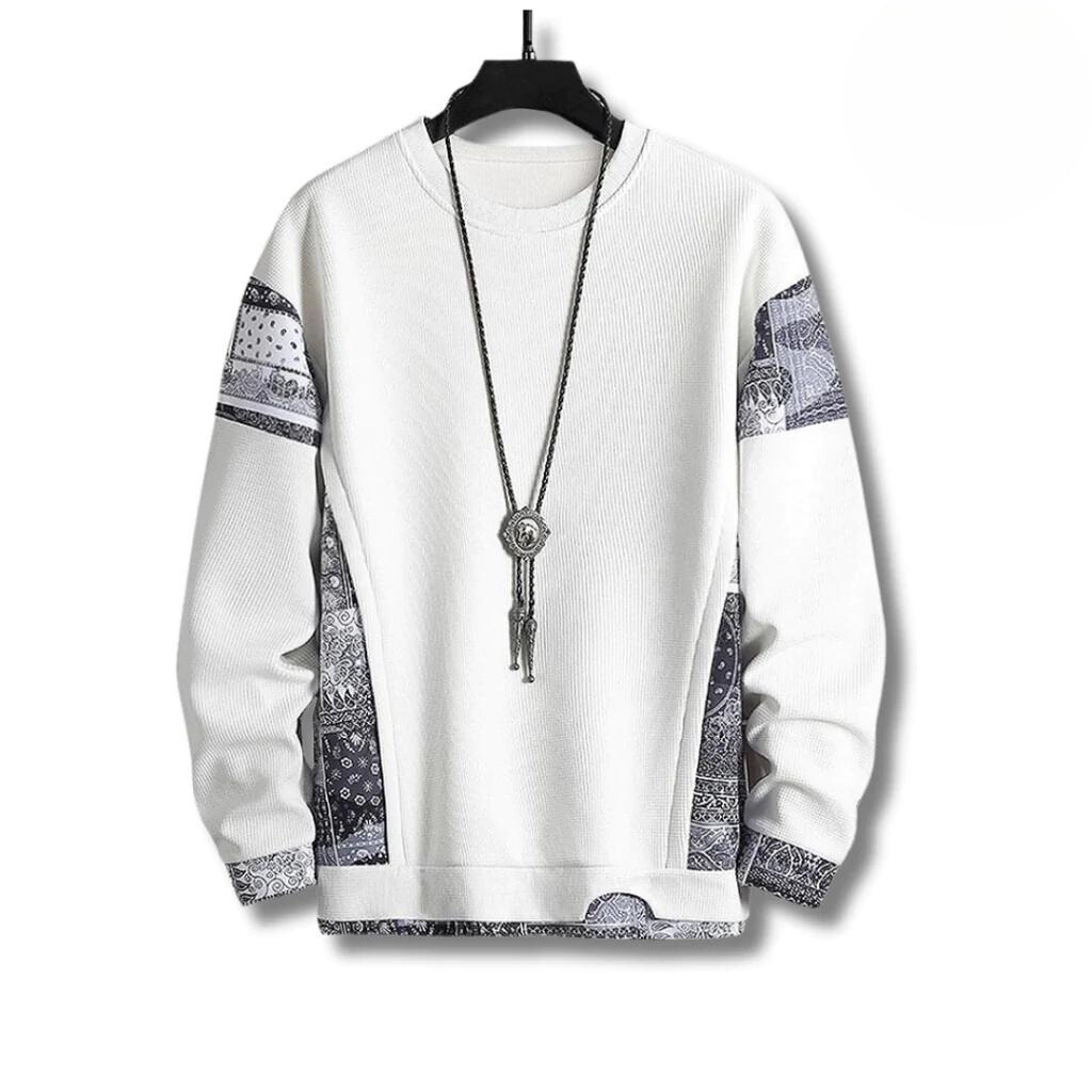 Waffle sweatshirt with contrasting seams