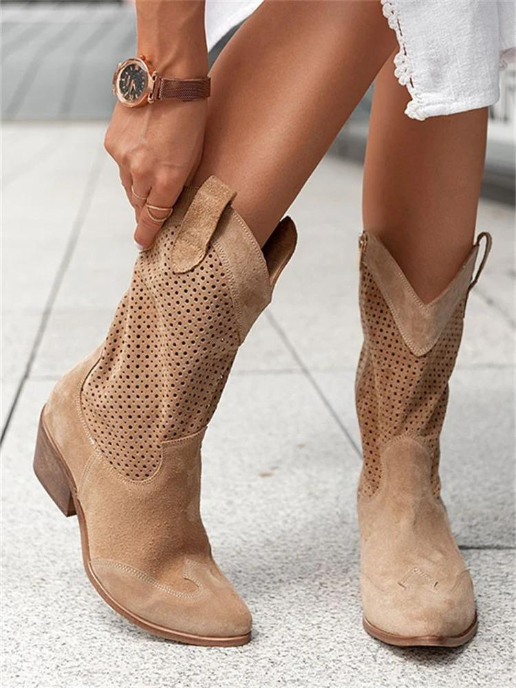 Breathable cowboy boots for women 