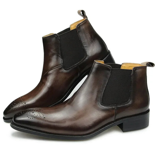 genuine leather ankle boots for men 