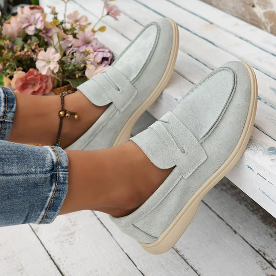 Flat suede loafers for women 