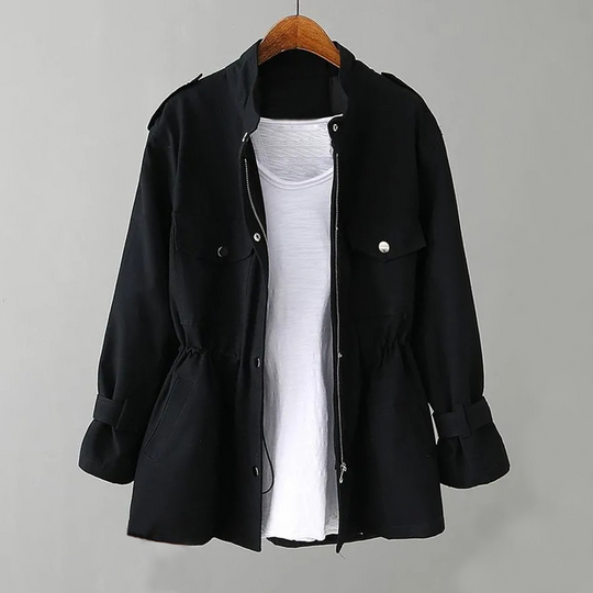 Solid Color Drawstring Jacket for Women