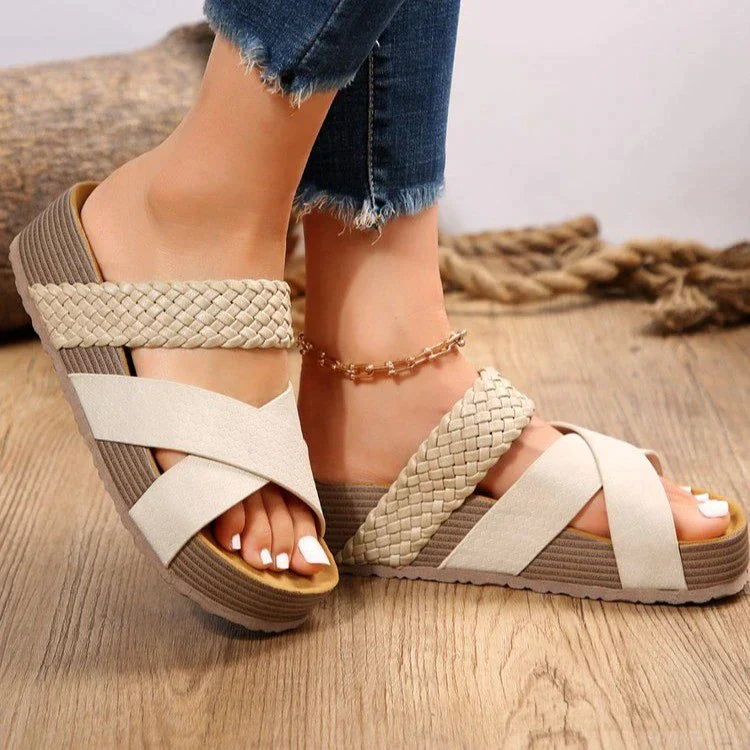 Crisscross Plateau-Sandalen für Frauen