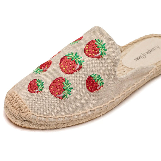 Gestickte Espadrille-Pantoletten für Frauen