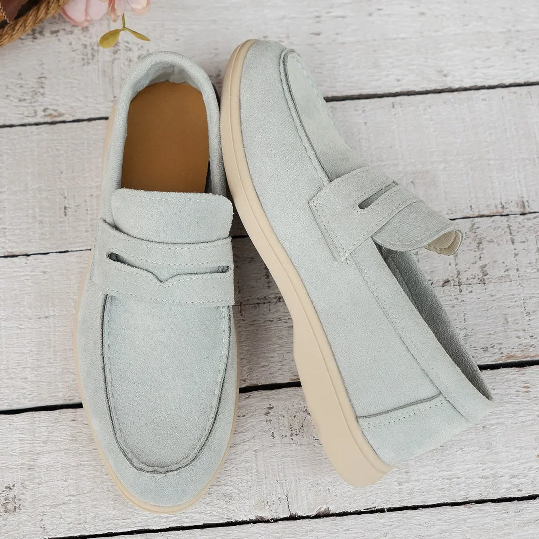 Flat suede loafers for women 