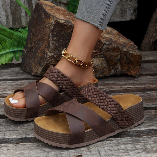 Crisscross Plateau-Sandalen für Frauen