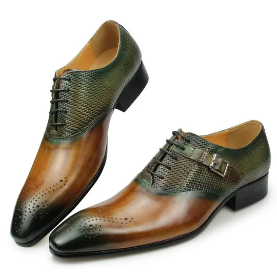 Men's Casual Oxford Business Leather Dress Shoes 