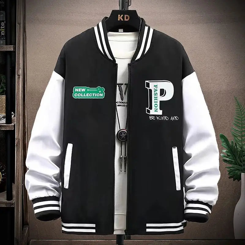 Men's baseball jacket with velvet lining