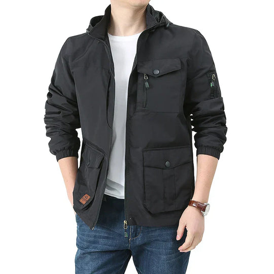 Breathable men's summer jacket in cargo style